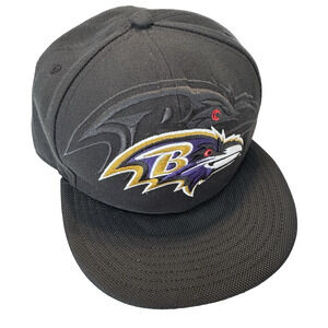 New Era Baltimore Ravens 59fifty NFL Logo Fitted sz 8 Black/Purple Football